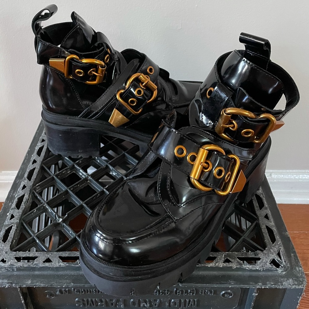 Jeffrey Campbell open ankle platform boots